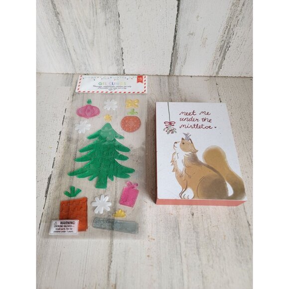 Meet me under mistletoe picture box Xmas tree window cleaning set unique - Picture 1 of 7